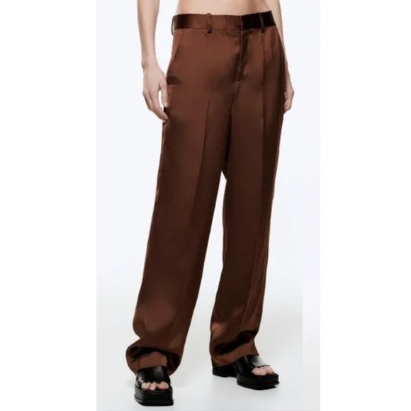 Zara Brown Wide Leg Pants - Picture 10 of 11